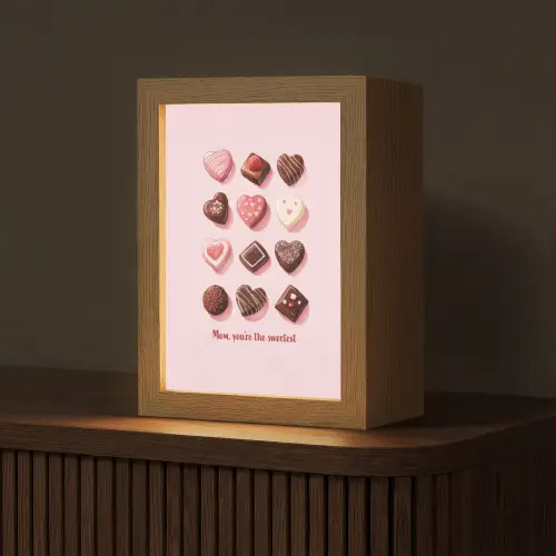 Chocolaatjes - Hartvormig - Liefste Light Box met kabel (Tafellamp) klein -z3d_website