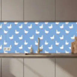 Ganzen - Elegant - Blauw keuken achterwand 2 middel 871 zz_3dshopping