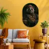Panda - Hoed - Bril - Pak Wandcirkel Ovaal Glas middel -sfeer4