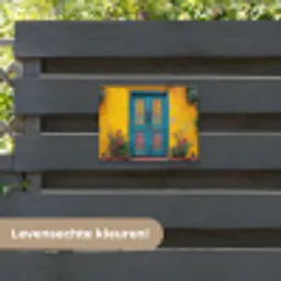 Deuren - Kleurrijk - Planten tuinposter los doek klein -sfeer3