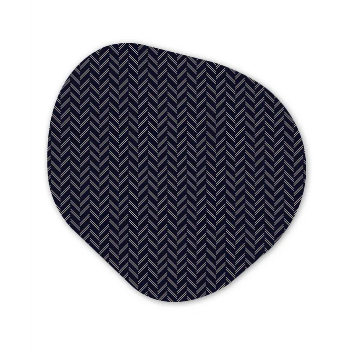 Plaid - Patroon - Visgraad - Blauw Wandcirkel Organisch Forex 3mm klein 629 -3d