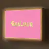 Roze - Groene Bonjour - art-deco Light Box met batterij (Wandlamp) middel -z3d_website