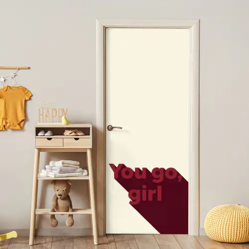 you go girl - 3D - Rood deurposter klein -sfeer4