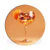 Drank - Oranje - Glitter - Disco Wandcirkel aluminium klein -3d