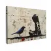 Street art - Meisje - Vogel - Graffiti - Banksy canvas 2cm klein -z3d