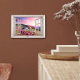 Bergen - Landschap - Doorkijk - Bloemen - Avond - Roze aluminium wit klein -sfeer4