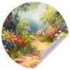 Natuur - Landschap - Bloemen - Kleurrijk Wandcirkel behangsticker klein -3d