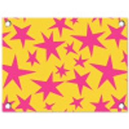 Sterren - Patroon - Roze - Geel tuinposter los doek klein 239 -3d