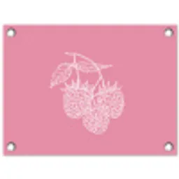 Frambozen - Steel - Getekend - Roze tuinposter los doek klein -3d