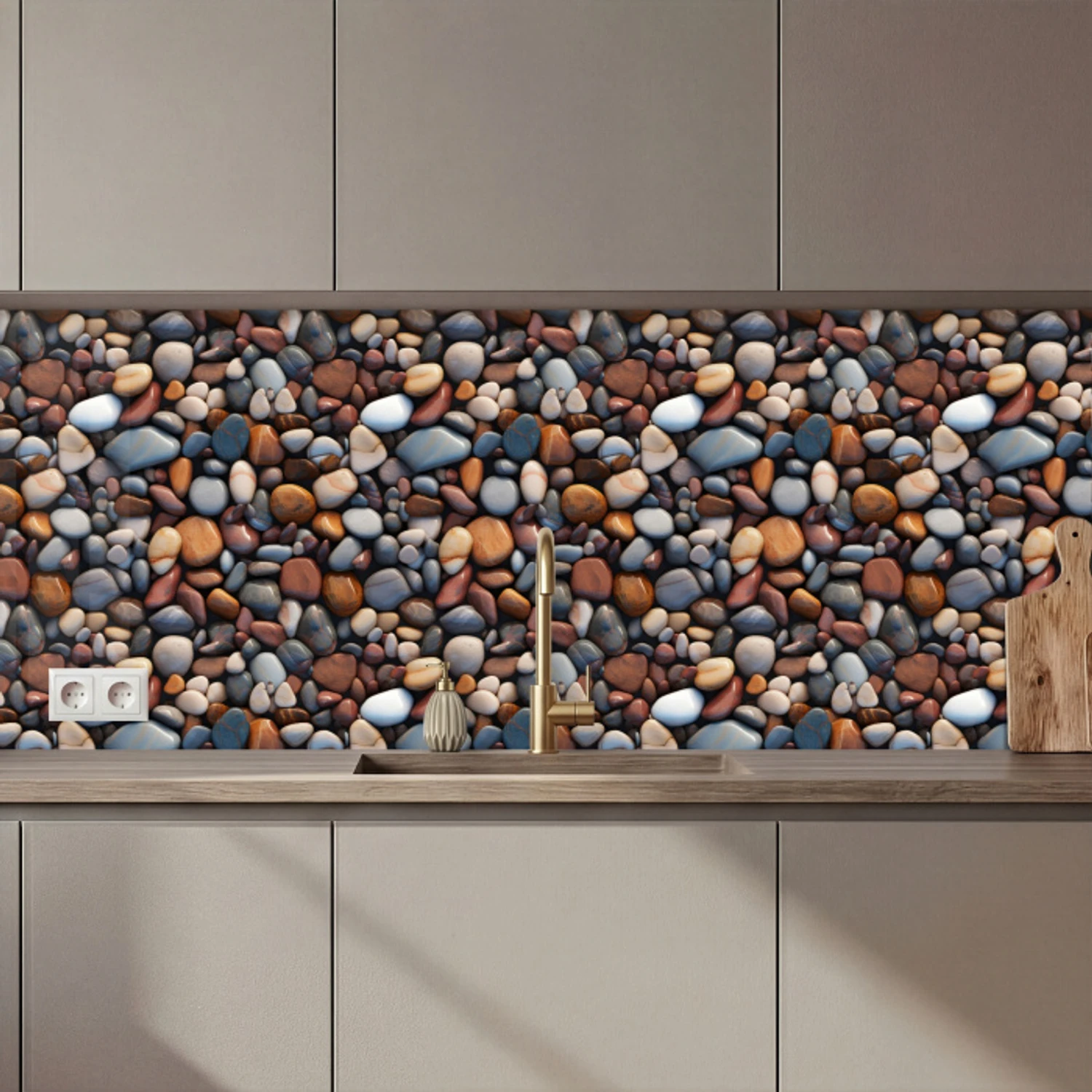 Kitchen splashback - Polished - Pebble - Warm | Kitchenyeah.co.uk