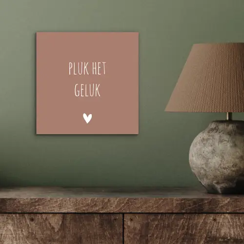 Pluk het geluk - Spreuken - Quotes aluminium wit klein -sfeer2