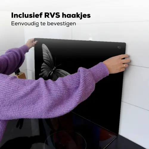 Vlinder - Zwart - Insect - Dieren Inductie beschemer met haakjes klein -ky-ophangen-nl
