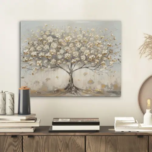 Boom - Beige - Goud - Verflook - Grijs PET vilt klein -sfeer1