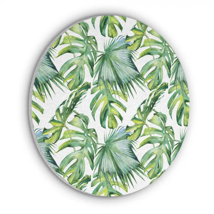 Bohemian - Bladeren - Bloemen - Tropisch Akoestische PET Vilt - Rond klein -3d