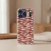 Golven - Rood - Patroon - Crème Telefoonhoesje iPhone 17 Pro klein 878 -sfeer2