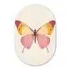 Vlinder - Illustratie - Roze Wandcirkel Ovaal Glas middel -3d