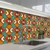 Design - Retro - Oranje - Abstract keuken achterwand 2 middel 871 -3d_schuin