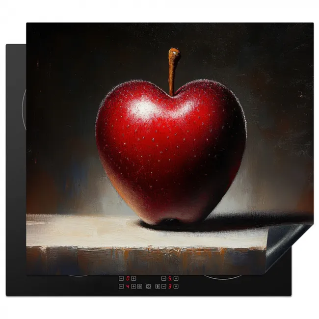 Apple - Hart - Rood Inductie beschermer vinyl 3mm middel -3d