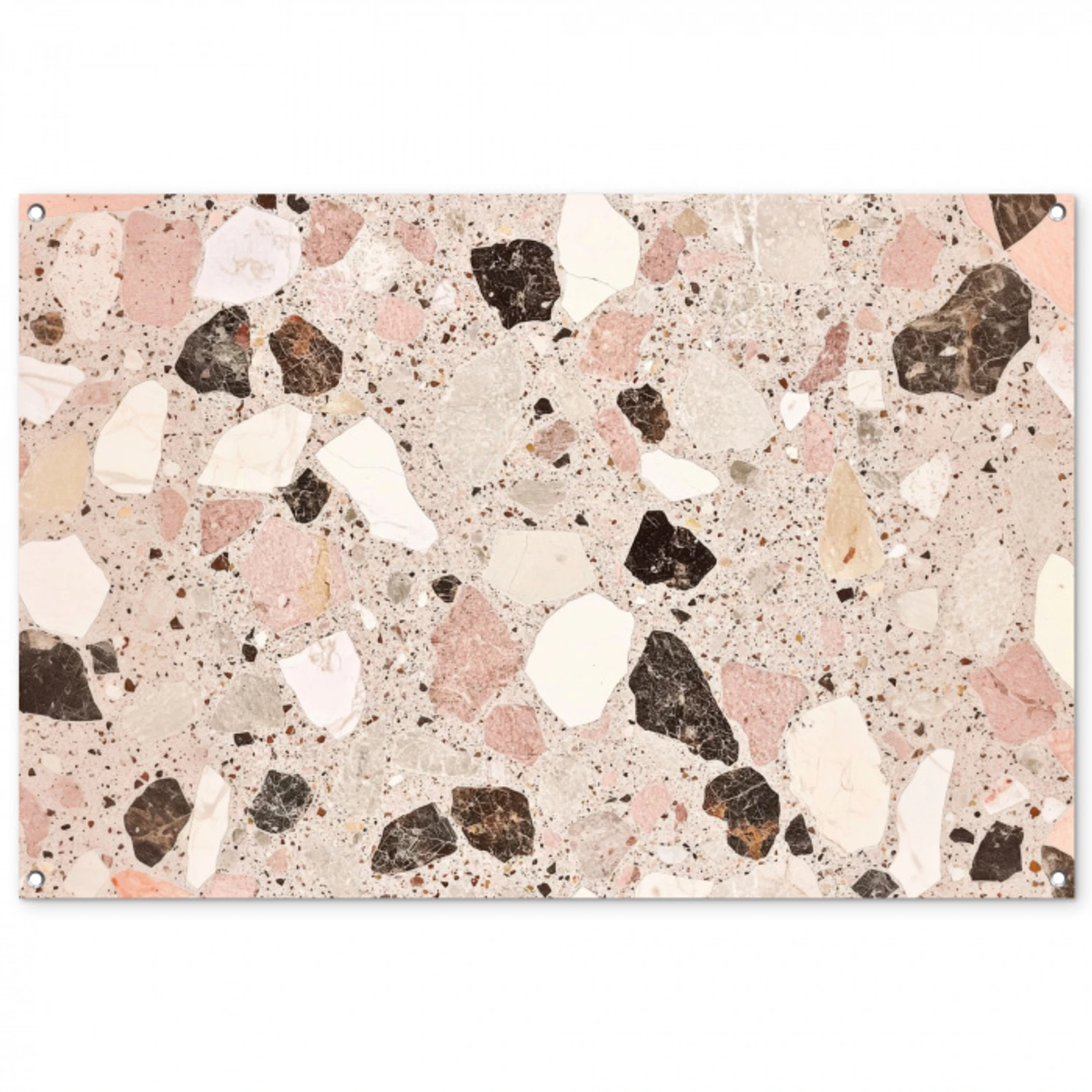 Licht - Roze - Terrazzo - Stenen tuinposter los doek groot -3d