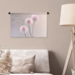 Bloemen - Bollen - Roze Wandkleed katoen klein -sfeer4