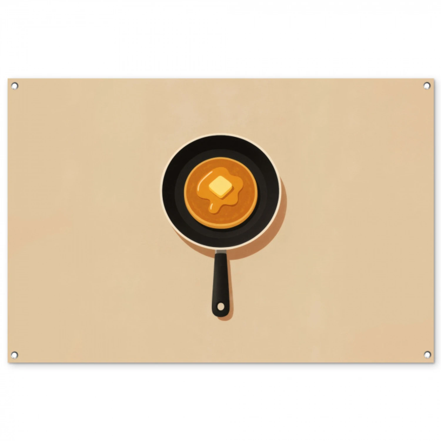 Pannenkoek - Koekenpan - Boter - Minimalistisch tuinposter los doek groot -3d