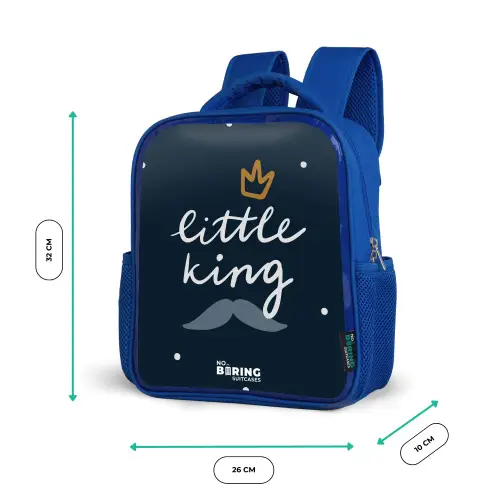 Little king met stippen Kinderrugzak - Blauw middel -productfoto_formaten