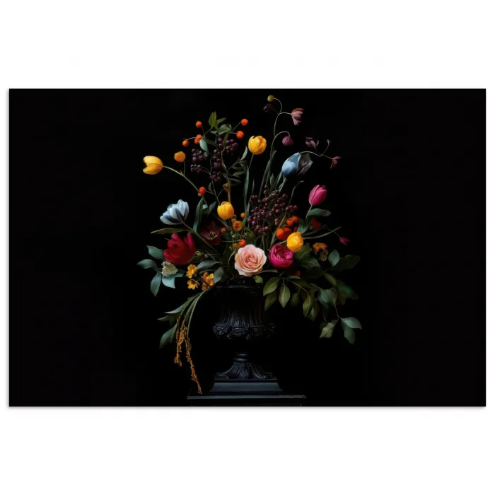 Klassiek - Vaas - Boeket - Bloemen poster papier klein -3d