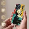 Vrouw - Rode lippen - Abstracte kleurvlakken - Popartuistraling Telefoonhoesje iPhone 17 Pro klein -sfeer3_NL