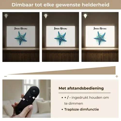 Zeester - Blauw - Spetters Light Box met batterij (Wandlamp kind) middel -USP_dimbaarNL