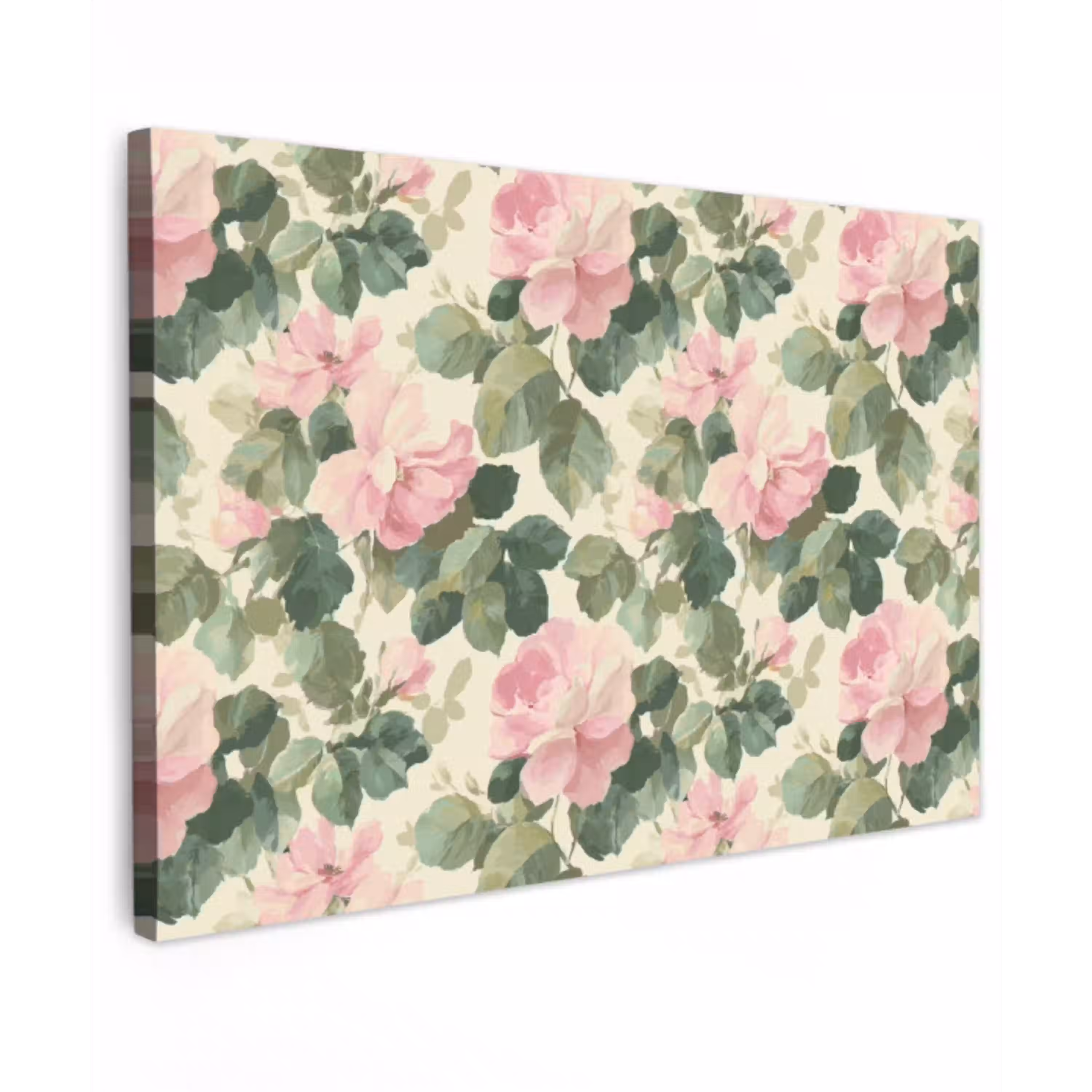 Rozen - Botanisch - Roze canvas 2cm klein 34 -z3d