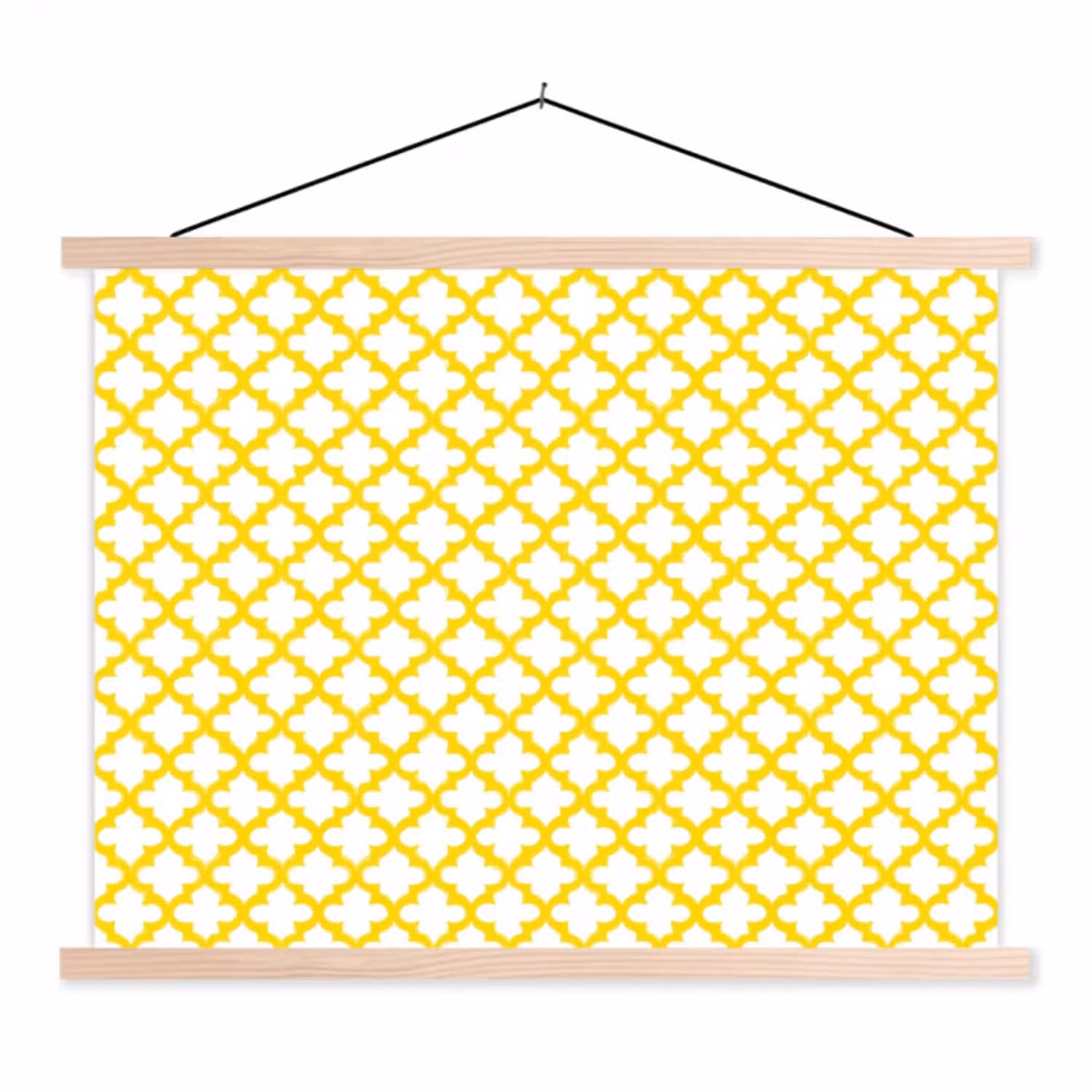 Patroon - Geometrisch - Klassiek - Geel textielposter latten blank klein 122 -3d