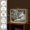 Leeuwen - Dieren - Zwart - Wit - Leeuw Light Box met batterij (Wandlamp) middel -USP_websiteoverzichtNL
