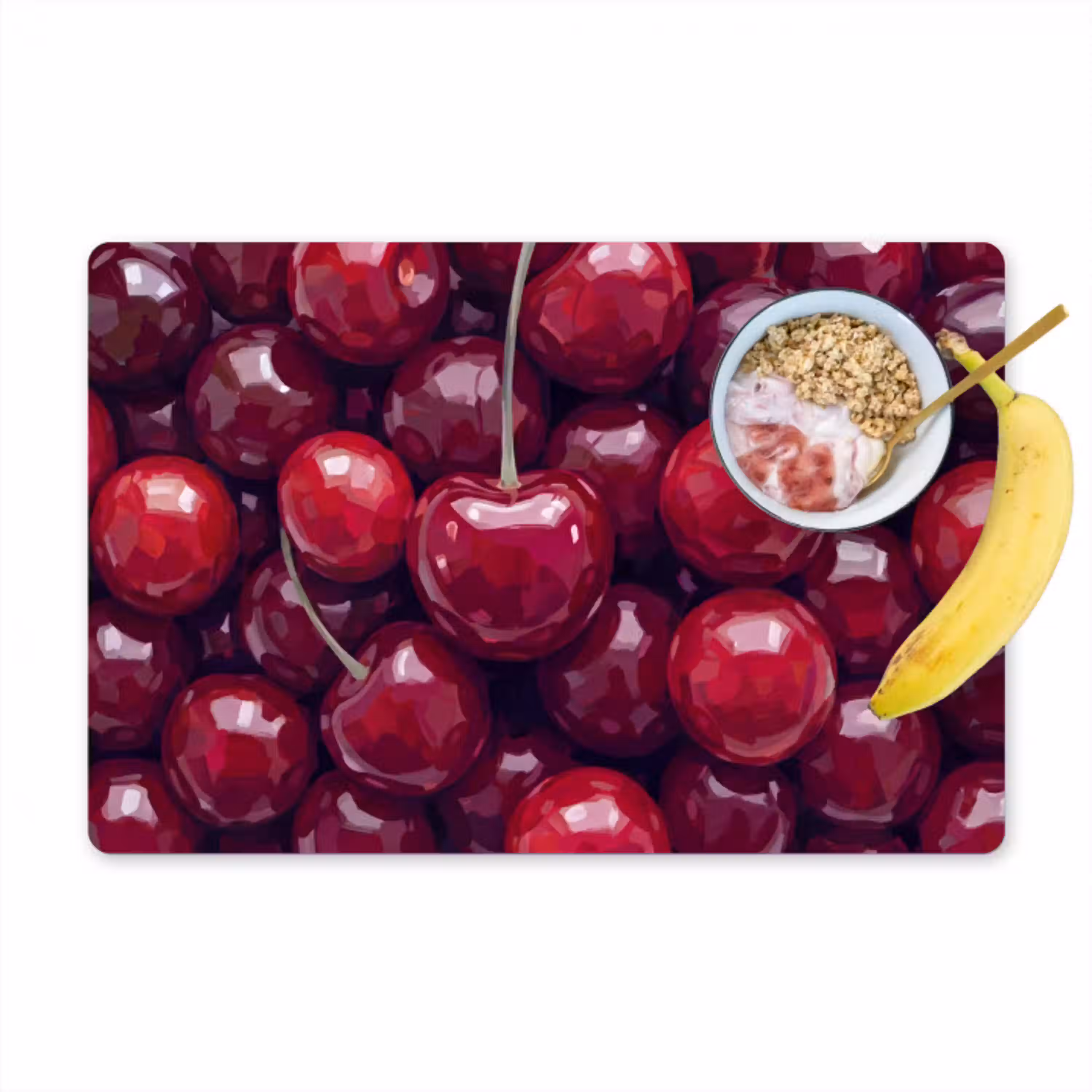 Fruit - Kersen - Eten - Modern - Rood Placemat vinyl groot -zzzproduct_Kitchenyeah-website