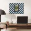 Patroon - Geblok - Blauw - Slow down you're doing fine PET vilt klein -sfeer5