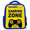 Zwart-geel met gaming zone Kinderrugzak - Blauw middel -3d