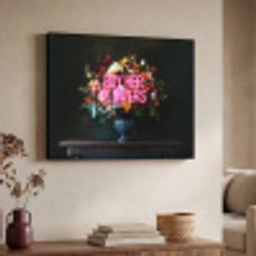 Quote - Bloemen - Vaas - Neon Textielframe - compleet frame klein -sfeer3