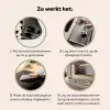 Botanisch - Dessin - Zwart - Beige Inductie beschermer vinyl 3mm middel 274 -sfeer9