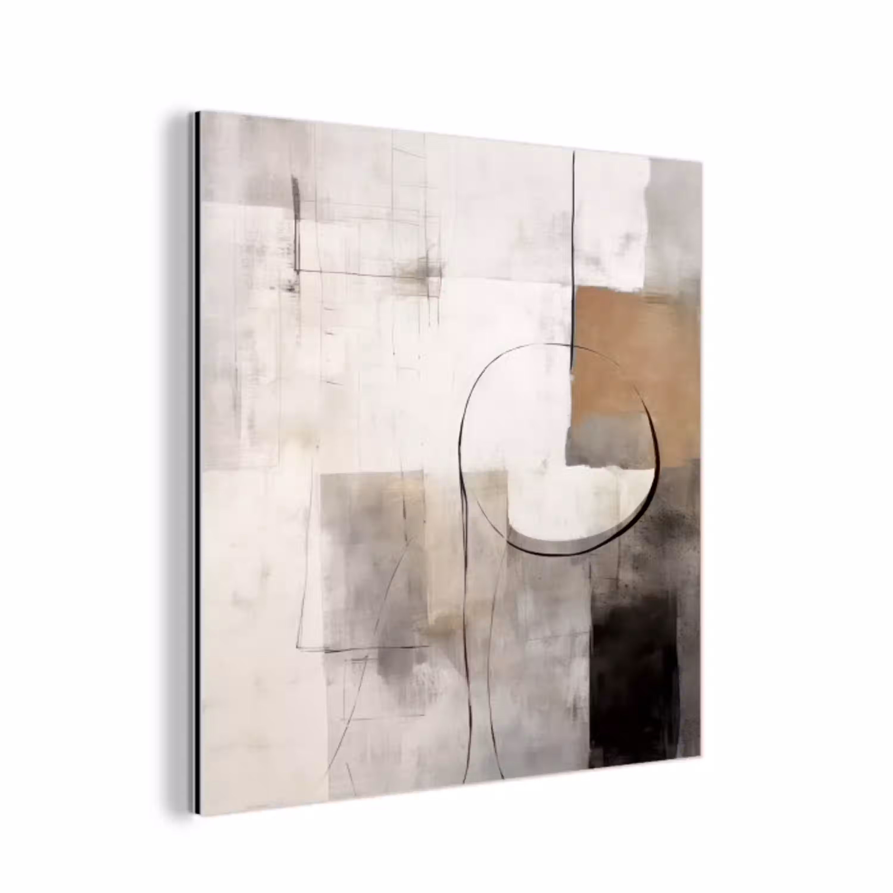 Abstracte kunst - Industrieel - Wit - Grijs aluminium wit klein -3d