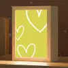 Groen - Hartjes - Wit Light Box met kabel (Kinderlampje) klein -zzz_3d_website
