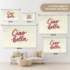 Ciao bella - Rood - Wit - Minimalistisch Wandkleed katoen klein -tsfeer8_DE