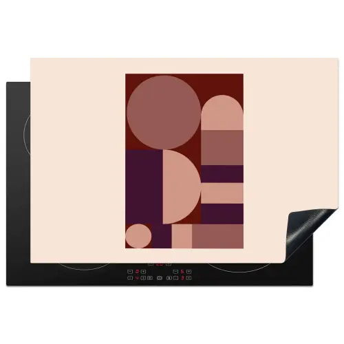 Geometrisch - Cirkels - Rood Inductie beschermer vinyl 3mm klein -3d