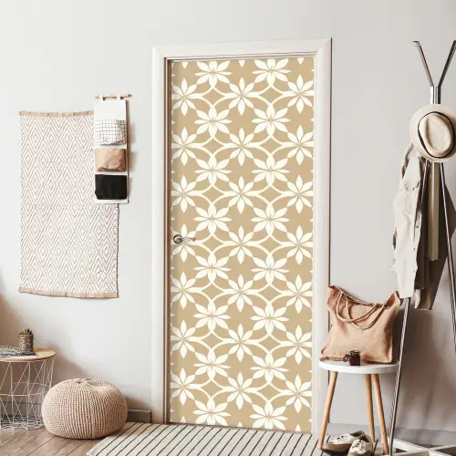 Bloemen - Patroon - Beige deurposter klein 289 -sfeer6