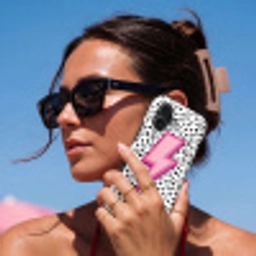 Bliksem - Roze - Stippen Toughcase MagSafe Apple iPhone 17 klein -Sfeer2V