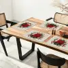 Kerststuk - Poinsettia - Dennenappels - Rood Placemat vinyl groot -zzsfeer4_Kitchenyeah-website