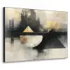 Abstract - Zwart - Verf - Modern Textielframe zwart klein -3d