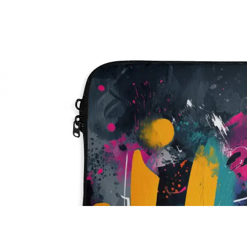 Abstract - Graffiti - Kleurrijk - Verfspatten laptophoes neopreen klein -detail