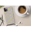 Zonnen patroon - Geel - Paars - Zomer Hoesje iPhone 12 Pro met koord klein -oordop