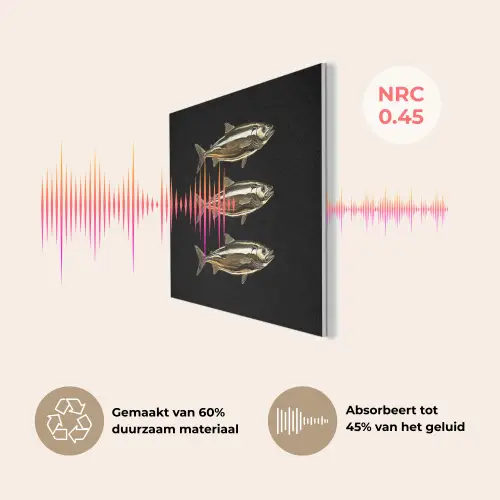 Vissen - Goud - Zwart PET vilt klein -USP_NL