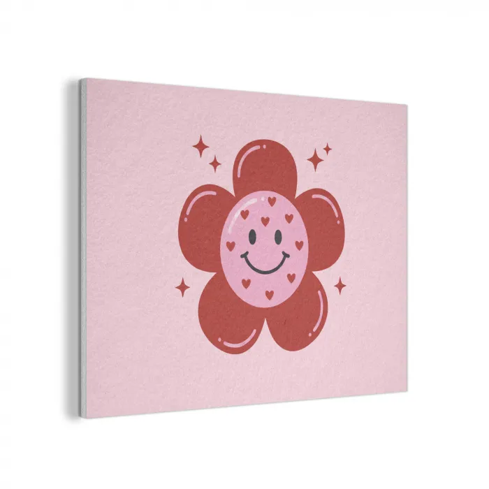 Bloem - Roze - Hartjes PET vilt klein -3d