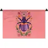 Paars - Kever - Stipjes - Bloemen Wandkleed katoen klein -zz3d